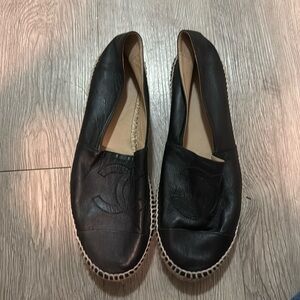 Chanel slip on leather
